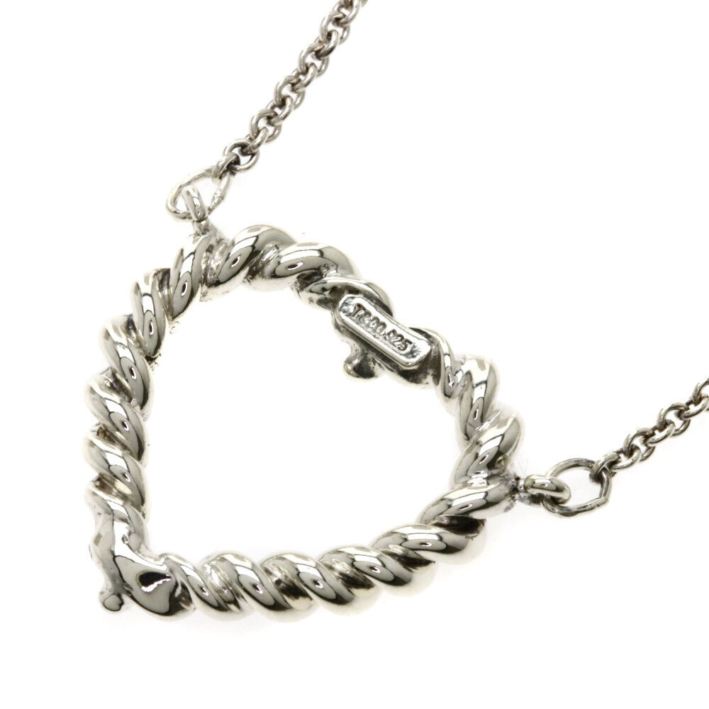 TIFFANY Co Twisted Heart Necklace Silver